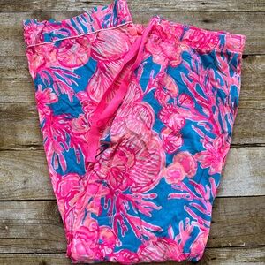 Lilly Pulitzer Pink and Blue Pajama Pants